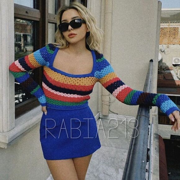 ZARA STRIPED KNIT SWEATER - Picture 1 of 14